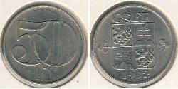 50 Heller Checoslovaquia  (1918-1992) Cobre 