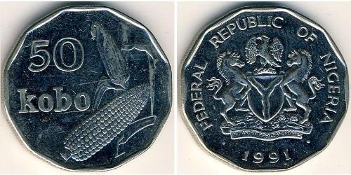 50 Kobo Nigeria (1960 - ) Acciaio/Nichel 