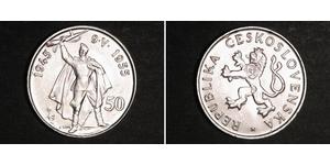 50 Krone Tchécoslovaquie  (1918-1992) Argent 
