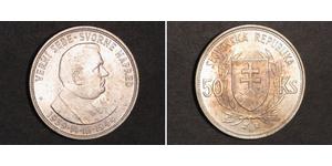 50 Krone Eslovaquia Plata 