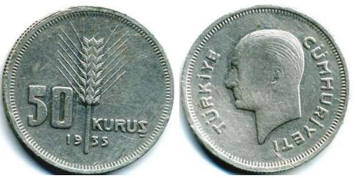 50 Kurush Türkei (1923 - ) Silber 