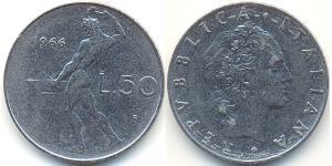 50 Lira Italie Acier 