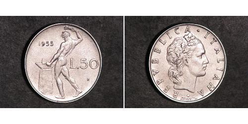 50 Lira Italie Acier 