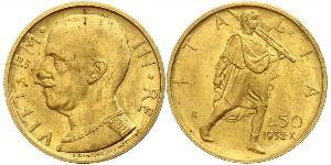50 Lira Kingdom of Italy (1861-1946) Gold Vittorio Emanuele III (1869 - 1947)