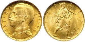 50 Lira Kingdom of Italy (1861-1946) Gold Vittorio Emanuele III (1869 - 1947)