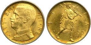 50 Lira Kingdom of Italy (1861-1946) Gold Vittorio Emanuele III (1869 - 1947)