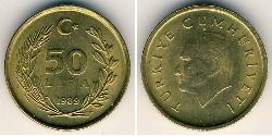 50 Lira Turquía (1923 - ) Latón 