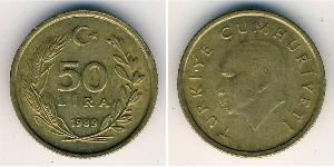 50 Lira Turquía (1923 - ) Latón 
