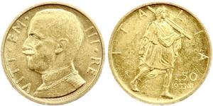 50 Lira Kingdom of Italy (1861-1946) Or Vittorio Emanuele III (1869 - 1947)