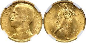 50 Lira Kingdom of Italy (1861-1946) Or Vittorio Emanuele III (1869 - 1947)