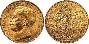 50 Lira Kingdom of Italy (1861-1946) Or Vittorio Emanuele III (1869 - 1947)
