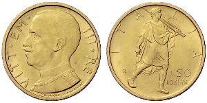 50 Lira Kingdom of Italy (1861-1946) Oro Vittorio Emanuele III (1869 - 1947)