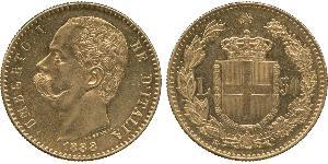 50 Lira Kingdom of Italy (1861-1946) Oro Umberto I (1844-1900)