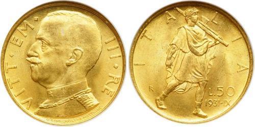 50 Lira Kingdom of Italy (1861-1946) Oro Vittorio Emanuele III (1869 - 1947)