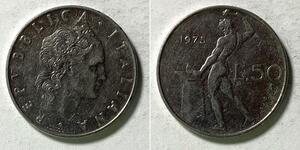50 Lira Italy Steel 