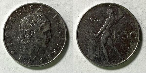 50 Lira Italy Steel 