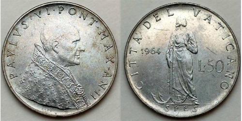 50 Lira Vaticano (1926-)  Papa Paolo VI (1897 - 1978)