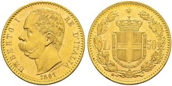 50 Lira 意大利王國 (1861-1946) 金 Umberto I (1844-1900)