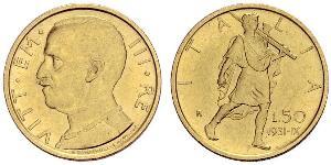 50 Lira 意大利王國 (1861-1946) 金 Vittorio Emanuele III (1869 - 1947)