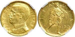 50 Lira 意大利王國 (1861-1946) 金 Vittorio Emanuele III (1869 - 1947)