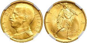 50 Lira 意大利王國 (1861-1946) 金 Vittorio Emanuele III (1869 - 1947)