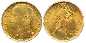 50 Lira 意大利王國 (1861-1946) 金 Vittorio Emanuele III (1869 - 1947)