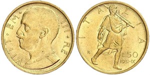50 Lira 意大利王國 (1861-1946) 金 Vittorio Emanuele III (1869 - 1947)