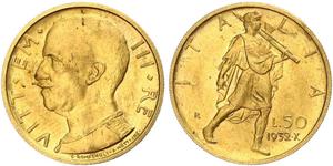 50 Lira 意大利王國 (1861-1946) 金 Vittorio Emanuele III (1869 - 1947)