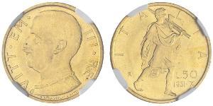 50 Lira 意大利王國 (1861-1946) 金 Vittorio Emanuele III (1869 - 1947)