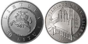 50 Litas Lituania (1991 - ) Argento 