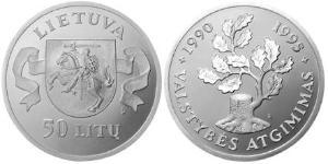 50 Litas Lituania (1991 - ) Argento 