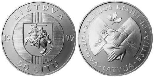 50 Litas Lituania (1991 - ) Argento 