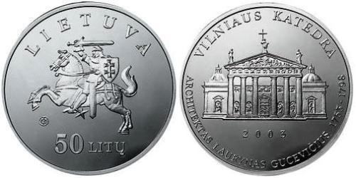 50 Litas Lithuania (1991 - ) Silver 
