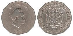 50 Ngwee Zambia (1964 - ) Níquel/Cobre 