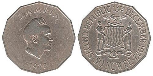 50 Ngwee Zambia (1964 - ) Níquel/Cobre 