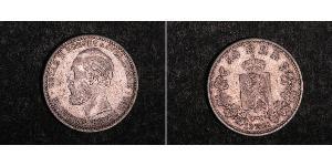 50 Ore United Kingdoms of Sweden and Norway (1814-1905) Argent Oscar II de Suède (1829-1907)