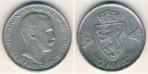 50 Ore Noruega (1905 - ) Plata Haakon VII de Noruega (1872 - 1957)