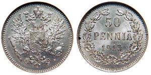 50 Penny Empire russe (1720-1917) / Grand-duché de Finlande (1809 - 1917) Argent 