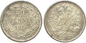 50 Penny Empire russe (1720-1917) / Grand-duché de Finlande (1809 - 1917) Argent 