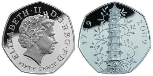 50 Penny Feriind Kiningrik (1922-) Argent 