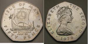 50 Penny Île de Man Argent Elizabeth II (1926-2022)