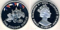 50 Penny Îles Malouines Argent Elizabeth II (1926-2022)
