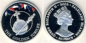 50 Penny Îles Malouines Argent Elizabeth II (1926-2022)