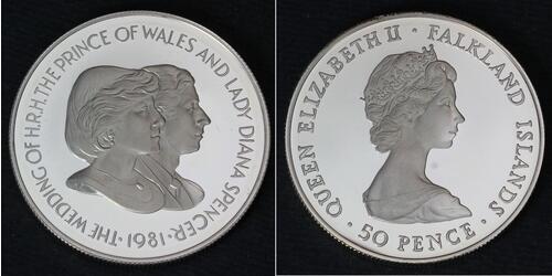 50 Penny Îles Malouines Argent 