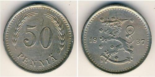 50 Penny Finland (1917 - ) Copper/Nickel 