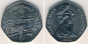50 Penny Isle of Man Copper/Nickel Elizabeth II (1926-2022)