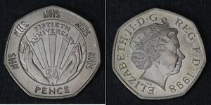50 Penny United Kingdom (1922-) Copper/Nickel Elizabeth II (1926-2022)