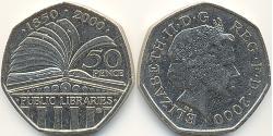 50 Penny Feriind Kiningrik (1922-) Cuivre/Nickel Elizabeth II (1926-2022)
