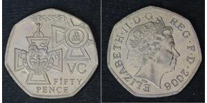 50 Penny Feriind Kiningrik (1922-) Cuivre/Nickel Elizabeth II (1926-2022)