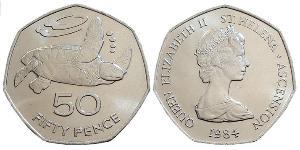 50 Penny Île Sainte-Hélène (1981 - ) Cuivre/Nickel Elizabeth II (1926-2022)